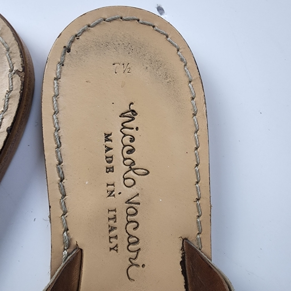 ⭐️40% Off⭐️ Niccolo Vacari  Leather Leopard Flip Flops - Picture 8 of 9